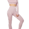 Ensemble Seamless Yoga & Fitness – Top Court + Leggings Taille Haute