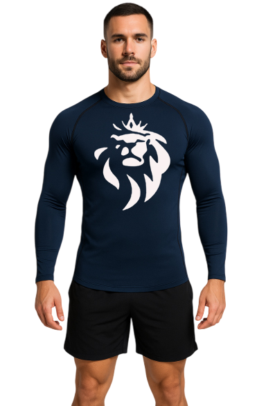T-Shirt Manches Longues Bleu Marine – Coupe Seconde Peau