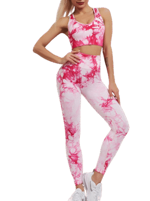 Ensemble Yoga Tie-Dye Fuchsia – Brassière & Legging Seamless