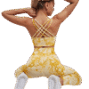 Ensemble Yoga Tie-Dye Jaune Soleil – Brassière & Legging Seamless