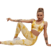 Ensemble Yoga Tie-Dye Jaune Soleil – Brassière & Legging Seamless