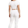 Élégance Seamless Blanche – Crop Top Manches Longues & Legging