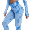 Ensemble Seamless Tie-Dye Bleu Ciel – Brassière & Legging Manches Longues