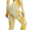 Ensemble Seamless Tie-Dye Jaune Miel – Brassière Manches Longues & Legging Taille Haute