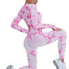 Ensemble Tie-Dye Rose Éclatant – Brassière Manches Longues & Legging Taille Haute