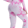 Ensemble Tie-Dye Rose Éclatant – Brassière Manches Longues & Legging Taille Haute