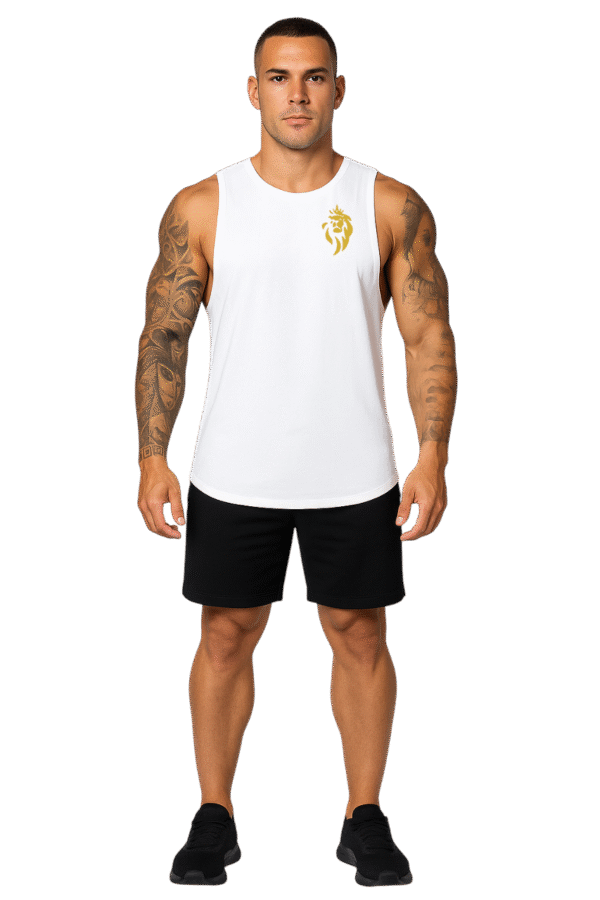 Débardeur Sport Homme Blanc – Coton & Spandex