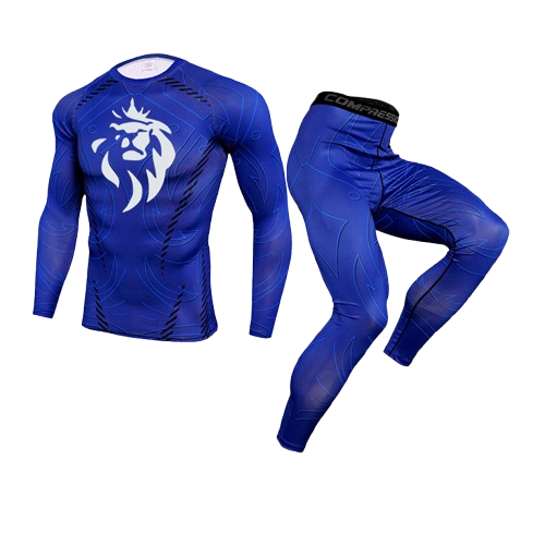 Ensemble Compression LionzFit Bleu Électrique – 2 pièces Performance