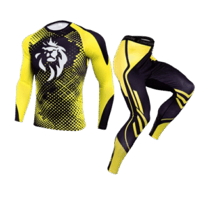 Ensemble Compression LionzFit Jaune & Noir – 2 pièces Performance