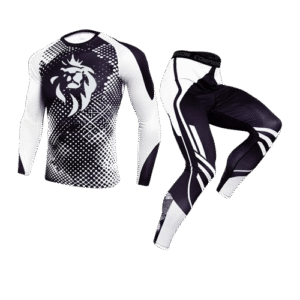 Ensemble Compression LionzFit Noir & Blanc – 2 pièces Performance