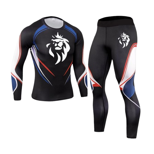 Ensemble Compression LionzFit Tricolore – 2 pièces Performance