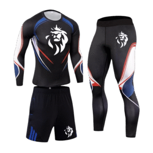 Ensemble Compression LionzFit Tricolore – 3 pièces Performance