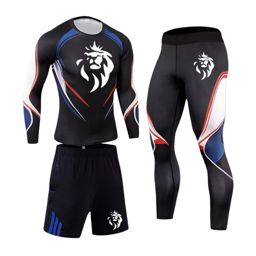 Ensemble Compression LionzFit Tricolore – 3 pièces Performance