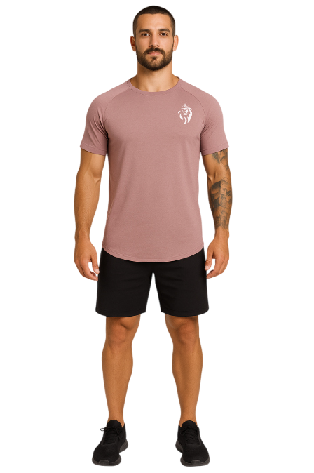 T-shirt Sport Homme Rose Poudré – LionzFit