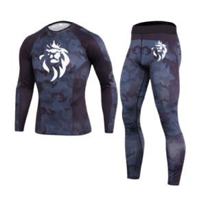 Ensemble Sport LionzFit Camouflage Bleu Nuit 2 Pièces – Performance & Style