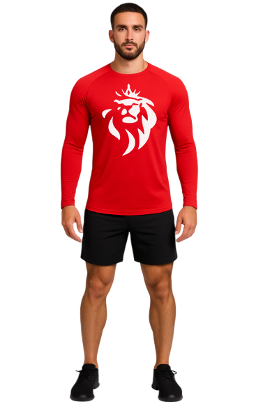 T-Shirt Manches Longues Rouge – Coupe Seconde Peau