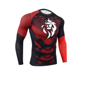 T-shirt Thermique Noir & Rouge – Polyester Haute Performance