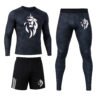 Ensemble Sport LionzFit Camouflage Bleu Nuit 3 Pièces – Performance & Style