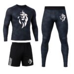 Ensemble Sport LionzFit Camouflage Bleu Nuit 3 Pièces – Performance & Style