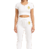Élégance Seamless Blanche – Crop Top Manches Longues & Legging