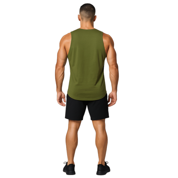 Débardeur Sport Homme Kaki Olive – Coton & Spandex