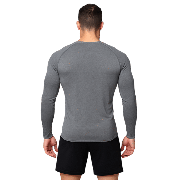 T-Shirt Manches Longues Gris – Coupe Seconde Peau