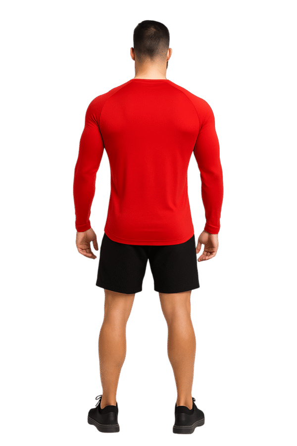 T-Shirt Manches Longues Rouge – Coupe Seconde Peau