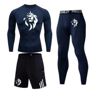 Ensemble Compression Marine LionzFit 3 pièces – Coupe Ajustée