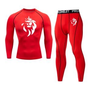Ensemble Compression Rouge Intense LionzFit 2 pièces – Énergie & Soutien