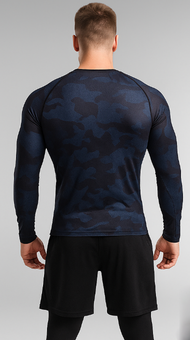 Ensemble Sport LionzFit Camouflage Bleu Nuit 3 Pièces – Performance & Style