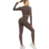 Ensemble de sport femme chocolat – Sculptant, Seamless & Ultra Confort