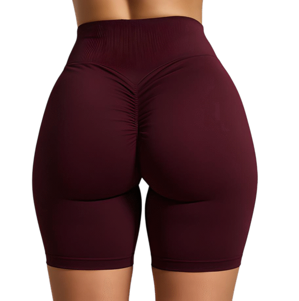 Short de Yoga Sans Couture Bordeau – LionzFit | Confort & Style
