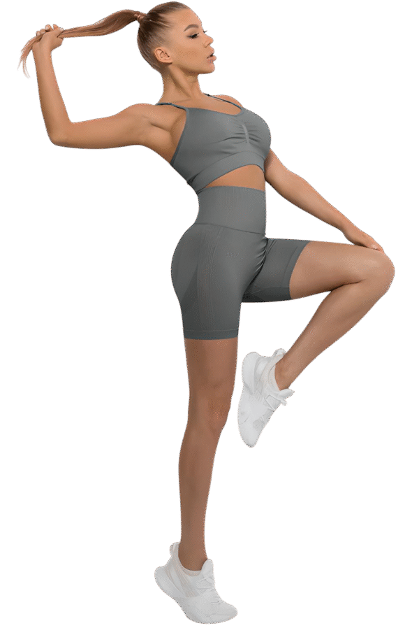 Brassière de sport seamless haute compression – Gris urbain