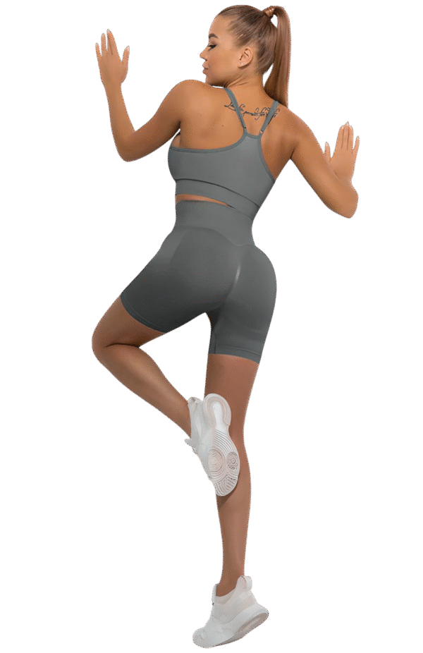 Brassière de sport seamless haute compression – Gris urbain