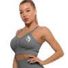 Brassière de sport seamless haute compression – Gris urbain