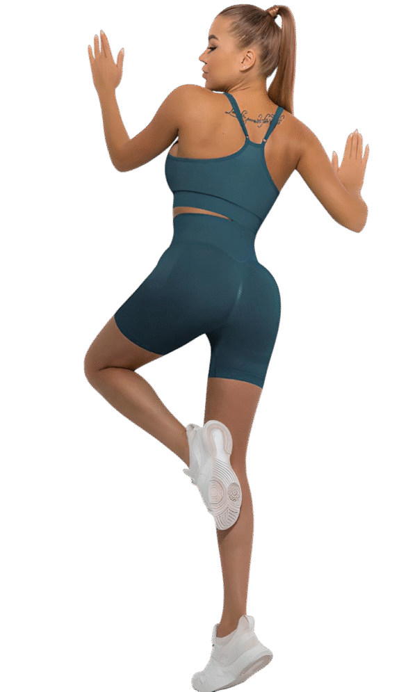 Brassière de sport seamless haute compression – Bleu sarcelle