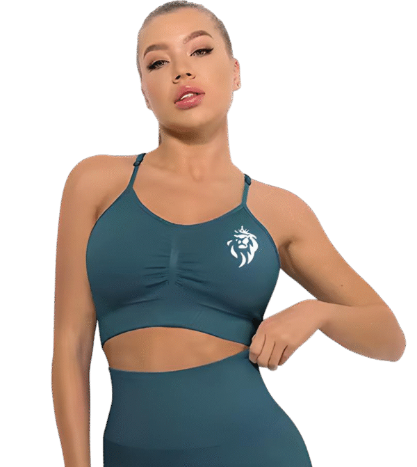 Brassière de sport seamless haute compression – Bleu sarcelle