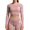 Crop Top Rose Poudré Manches Longues LionzFit