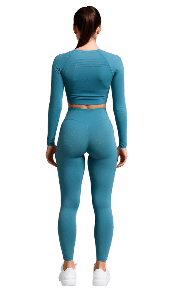 Crop Top Bleu Pétrole Manches Longues LionzFit