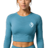 Crop Top Bleu Pétrole Manches Longues LionzFit
