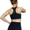 Crop Top Seamless Noir Sans Manches LionzFit