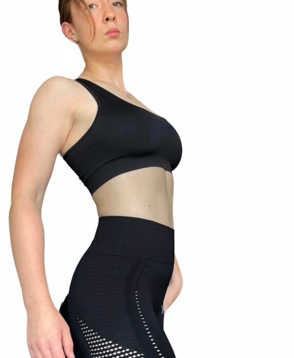 Crop Top Seamless Noir Sans Manches LionzFit