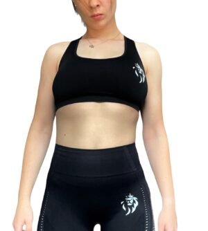 Crop Top Seamless Noir Sans Manches LionzFit